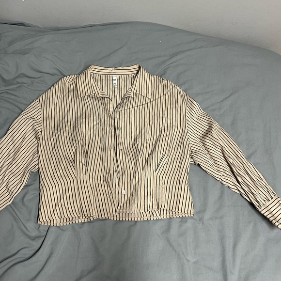 Women's Blouse - Business Casual - ZARA - Cream - Black - Button down - Stripes - Picture 2 of 10